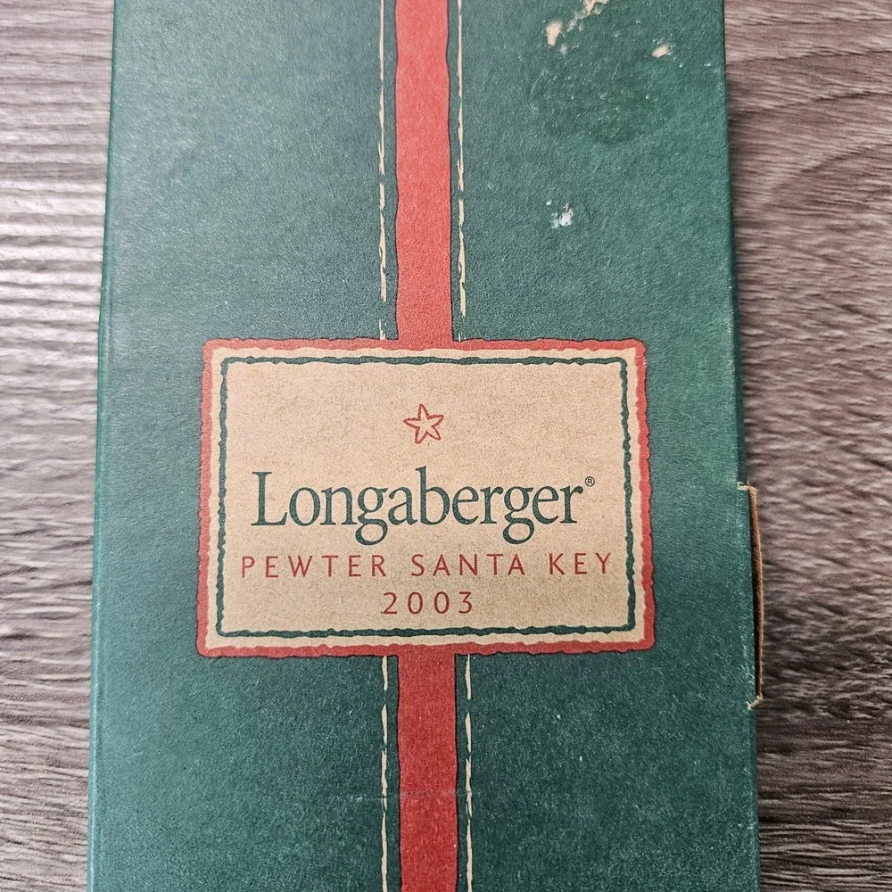 Longaberger 2003 Pewter Santa Key Christmas Ornament Musical Theme 28085 Boxed